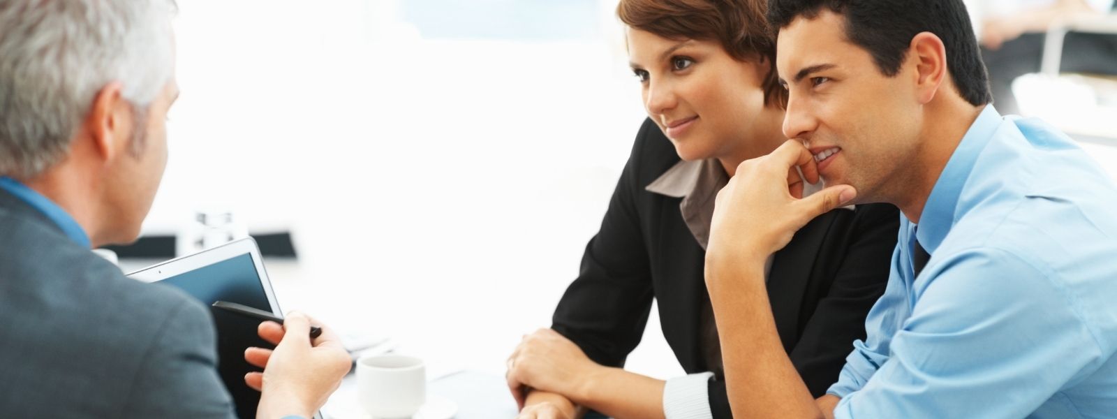 Couple in a finance meeting